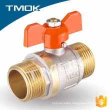 male*male 2 way water valve brass ball valve nickle plated medium temperature for water brass ball valve